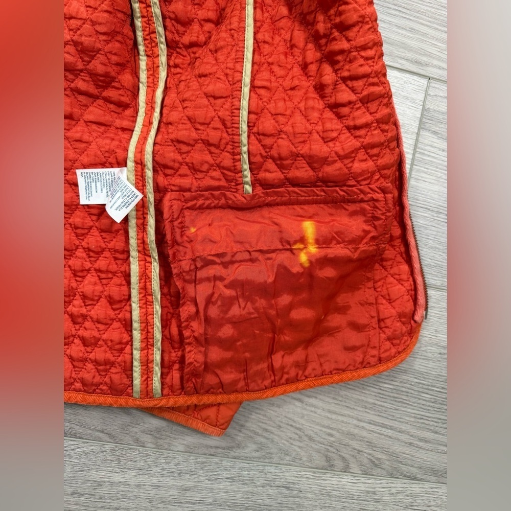 Nautica Vibrant Orange Quilted Jacket medium zip up - Picture 4 of 5